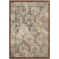 Hester Ornate Turkish 8x10 Vintage Area Rug - Tan and Walnut Brown