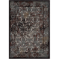 Westia Ornate Turkish 8x10 Vintage Area Rug - Dark Brown and Silver Blue