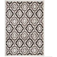 Kalinda Rustic Vintage Moroccan Trellis 5x8 Area Rug - Brown, Beige and Ivory