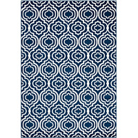 Frame Transitional Moroccan Trellis 8x10 Area Rug - Moroccan Blue and Ivory