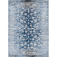 Chiara Distressed Floral Lattice Contemporary 8x10 Area Rug - Moroccan Blue