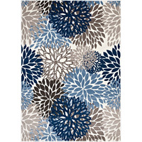 Calithea Vintage Classic Abstract Floral 5x8  Area Rug - Blue, Brown and Beige