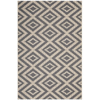 Jagged Geometric Diamond Trellis 8x10 Indoor and Outdoor Area Rug - Gray and Beige