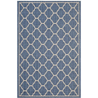 Avena Moroccan Quatrefoil Trellis 8x10 Indoor and Outdoor Area Rug - Blue and Beige