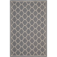Avena Moroccan Quatrefoil Trellis 5x8 Indoor and Outdoor Area Rug - Gray and Beige
