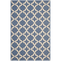Cerelia Moroccan Trellis 8x10 Indoor and Outdoor Area Rug - Blue and Beige