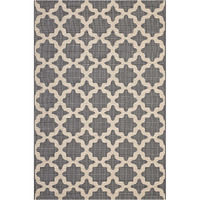 Cerelia Moroccan Trellis 8x10 Indoor and Outdoor Area Rug - Gray and Beige