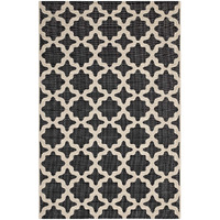Cerelia Moroccan Trellis 8x10 Indoor and Outdoor Area Rug - Black and Beige