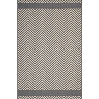 Optica Chevron With End Borders 5x8 Indoor and Outdoor Area Rug - Gray and Beige
