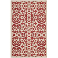 Ariana Vintage Floral Trellis 5x8 Indoor and Outdoor Area Rug - Red and Beige