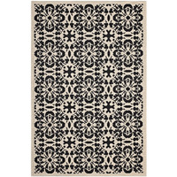 Ariana Vintage Floral Trellis 5x8 Indoor and Outdoor Area Rug - Black and Beige
