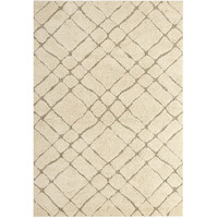 Jubilant Verona Abstract Geometric 5x8 Shag Area Rug - Creame and Beige