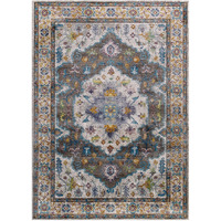Success Anisah Distressed Vintage Floral Persian Medallion 8x10 Area Rug - Gray, Ivory, Yellow, Orange
