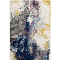 Entourage Adeline Contemporary Modern Abstract 8x10 Area Rug - Blue, Gray, Yellow, Ivory, Pink