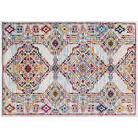 Entourage Khalida Distressed Vintage Floral Lattice 8x10 Area Rug - Ivory, Blue, Orange, Yellow, Red