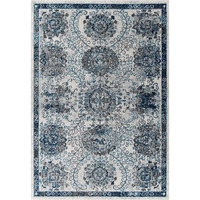 Entourage Kensie Distressed Vintage Floral Moroccan Trellis 8x10 Area Rug - Ivory and Blue