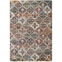 Tribute Azalea Distressed Vintage Floral Lattice 8x10 Area Rug - Multicolored