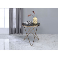 Valora - End Table Champagne & Black Glass