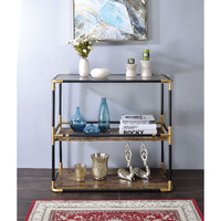 Heleris - Console Table Black/Gold & Smoky Glass