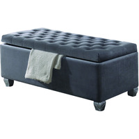 Rebekah - Bench w/Storage Gray Fabric