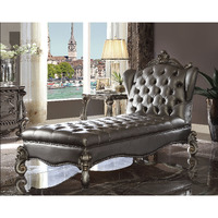 Versailles - Chaise Silver PU & Antique Platinum