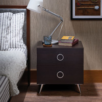 Elms - Nightstand Espresso & Chrome