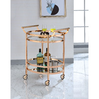 Lakelyn - Serving Cart Rose Gold & Clear Glass