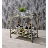 Matiesen - Serving Cart Antique Gold & Clear Glass