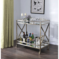 Kristensen - Serving Cart Antique Gold & Mirror