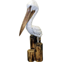 25" Wooden Pelican on Triple Post