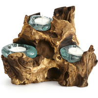 Triple Cohasset Molten Glass Candle Holder