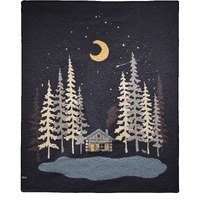 Moonlit Cabin Cotton Throw