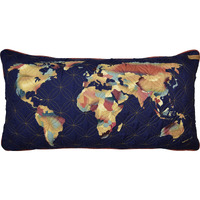 Cinnamon Spice World Map Decorative Pillow