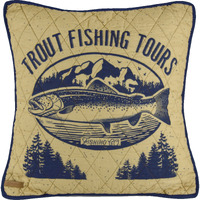 Lakehouse Trout Decorative Pillow