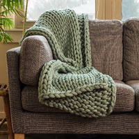 Chunky knit throw