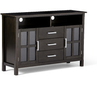 Kitchener Solid Wood 53 inch Wide Contemporary TV Media Stand in Hickory Brown For TVs up to 55 inches