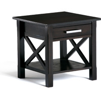 Kitchener Solid Wood 21 inch Wide Square Contemporary End Side Table in Hickory Brown