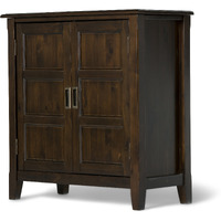 Burlington SOLID WOOD 30 inch Wide Transitional Low Storage Cabinet in Mahogany Brown