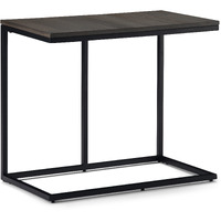 Ward SOLID MANGO WOOD and Metal 28 inch Wide Square Industrial Wide C Side Table in Warm Grey