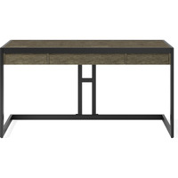 Erina SOLID ACACIA WOOD Industrial 60 inch Wide Writing Office Desk in Distressed Grey