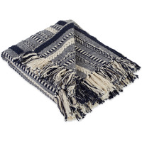 DII Navy Braided Stripe Throw