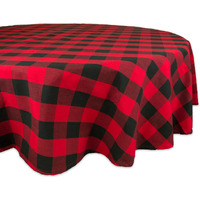 DII Red Buffalo Check Tablecloth 70 Round