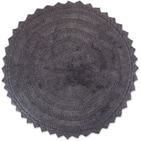 DII Gray Round Crochet Bath Mat