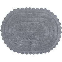 DII Gray Small Oval Crochet Bath Mat