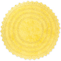 DII Yellow Round Crochet Bath Mat