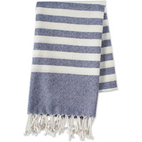 DII Nautical Blue 1 Inch Stripe Fouta Towel