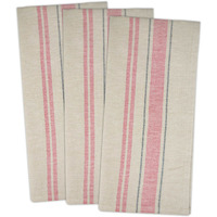 DII Red French Stripe Woven Dishtowel (Set of 3)