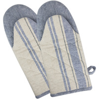 DII Nautical Blue French Stripe Oven Mitt (Set of 2)