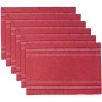 DII Red Chambray French Stripe Placemat (Set of 6)