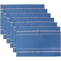 DII Blue Chambray French Stripe Placemat (Set of 6)